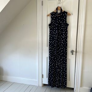 Sleeveless Polka-Dot Jumpsuit